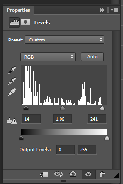 Set the white and middle point of the levels